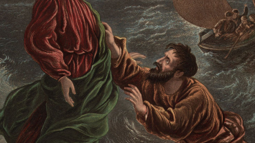الرسول بطرس يطلب النجدة من الرب يسوع لكي ينتشله من القرق